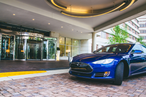 Electric vehicle charging stations are available at Hilton properties across the U.S. including the Hilton McLean, VA, an early adapter of the program. (Photo: Business Wire)