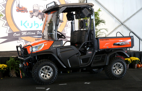 Kubota's one millionth wheeled-unit produced in the U.S., a Kubota RTV-X1120D, will be auctioned this week at Kubota's Dealer Meeting in Atlanta and proceeds will benefit the Farmer Veteran Coalition.
(Photo: Business Wire)