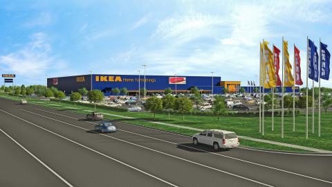 IKEA submits plans for a store in Grand Prairie, Texas to open Fall 2017 as 2nd Dallas-Fort Worth IKEA store and 4th in State. (Photo: Business Wire)