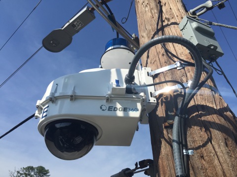 The IDIS and Edge360 offering enables police departments to install cameras in minutes simply by attaching one to a pole or building and connecting it to a power source. (Photo: Business Wire)