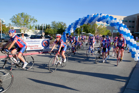 More than 200 injured veterans and their supporters will set off on Sunday, Oct. 18, on the UnitedHealthcare Ride 2 Recovery California Challenge, a seven-day, 516-mile bicycle ride from the VA Palo Alto Health Care System - the birthplace of Ride 2 Recovery - to the VA West Los Angeles Medical Center (Photo: Amy Sullivan).