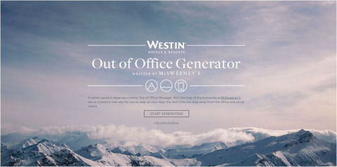 Westin's Out of Offfice Generator Gets Guests Thinking about Vacation (Photo: Business Wire)
