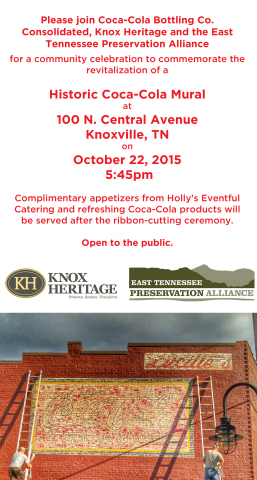 Please join Coca-Cola Consolidated as we celebrate the revitalized Coca-Cola mural at 100 N. Central Avenue on October 22. 
(Graphic: Business Wire)