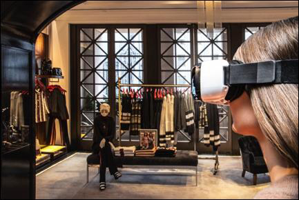 Model Wearing Virtual Reality Headset in Tommy Hilfiger's Fifth Avenue Flagship Store (Photo: Business Wire)