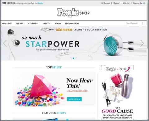 TIME INC.'S PEOPLE LAUNCHES "PEOPLE SHOP" E-COMMERCE DESTINATION 
New Source for Stylish and Affordable Lifestyle Accessories Inspired by Celebrity: Shop.People.com
