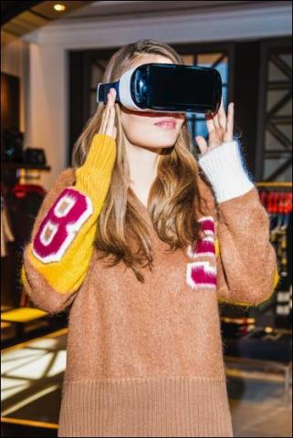 Model Wearing Virtual Reality Headset in Tommy Hilfiger's Fifth Avenue Flagship Store (Photo: Business Wire)