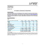 Juniper Networks CFO Commentary on Third Quarter 2015 Financial Results