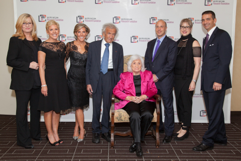 Bonnie Hunt, Karen Andrews, Kathy Giusti, Prof. Elie Wiesel, Marion Wiesel, Elisha Wiesel, Lynn Bartner-Wiesel & Walter Capone (Photo Credit: Steve Ladner)