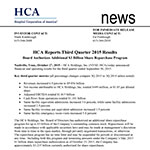 HCA Reports Third Quarter 2015 Results