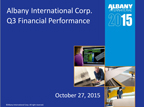 Albany International Corp. Q3 2015 Earnings Call Slides