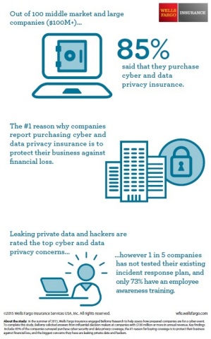 Findings from Wells Fargo Insurance's Cyber and Data Privacy Insurance Study (Graphic: Business Wire)