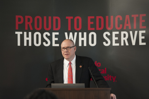 CTU President Andrew Hurst Addresses Wounded Warrior Recipients (Photo: Business Wire)