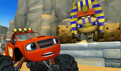 Blaze and the Sphinx from Blaze and the Monster Machines "Race to the Top of the World" (Graphic: Business Wire)