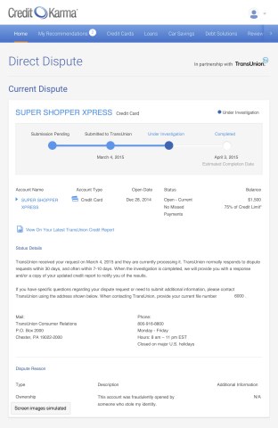 Credit Karma's Direct Dispute feature
