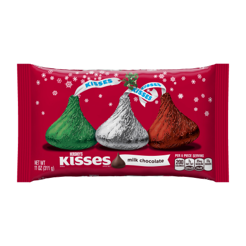 Holiday Hershey’s Kisses Milk Chocolates and Hershey’s Milk Chocolate Bars, made with simple ingredients and no artificial flavor, launch nationwide this holiday season. These are some of the first products from Hershey to transition to simpler, familiar ingredients. Holiday Hershey’s Kisses Milk Chocolates packages are also the first to pilot the SmartLabel™ QR code to instantly get detailed product information. (Photo: Business Wire)