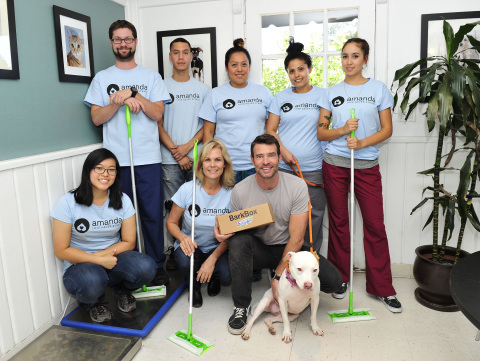 In this image distributed on Thursday, Nov. 12, 2015, Scott Foley delivers the first Swiffer Welcome Home Kit to a local Los Angeles animal shelter. Foley serves as Swiffer campaign ambassador to spread the word that cleaning concerns should never be an obstacle to bringing home your child’s first pet. (Photo by Michael Simon/Invision for Swiffer/AP Images).