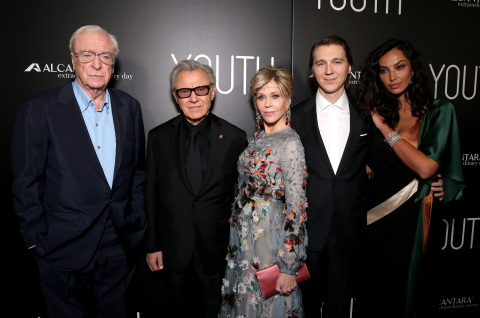 "Youth" actors (L-R) Michael Caine, Harvey Keitel, Jane Fonda, Paul Dano and Madalina Diana Ghenea (Photo: Business Wire)