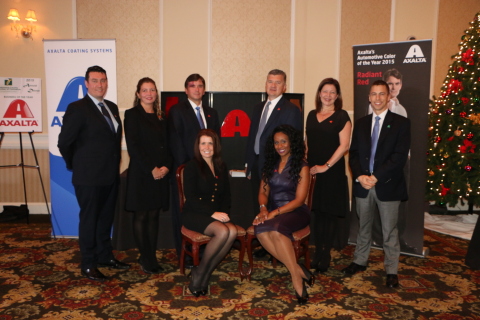 Axalta Coating Systems Team Members at Delaware County Chamber of Commerce Annual Dinner. Seated front row left to right: Margaret Ferrer and Lisa Miree-Luke Back row left to right: John Nolan, Patricia Morschel, Troy Weaver, Mike Carr, Karla Viglasky and Steve Maley (Photo: Axalta)