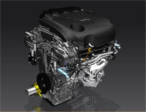 2016 Nissan Maxima's new 3.5-liter VQ-series V6 engine (Photo: Business Wire)