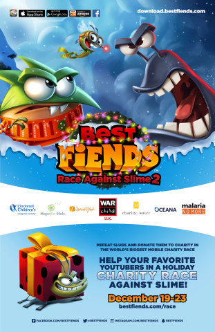 Help Your Favorite YouTubers in a Holiday Charity Race Against Slime With Best Fiends! (Graphic: Business Wire)