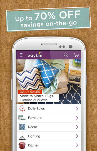 Wayfair App Features Wayfair - Wayfair.com Mobile App Surpasses 2 Million Downloads