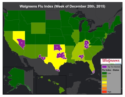 Walgreens Flu Index (Week of Dec. 20, 2015) (Graphic: Business Wire)