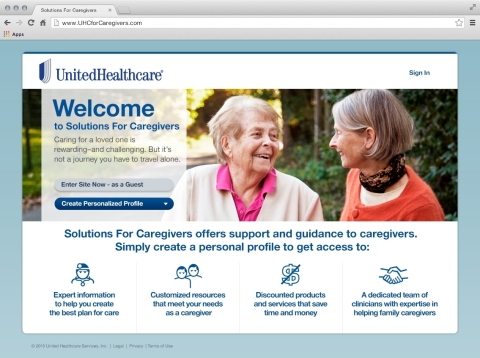 UnitedHealthcare’s Solutions for Caregivers program for large employers provides people with in-person, telephonic and online resources designed to help caregivers save money and more effectively provide assistance to the people they support (Source: UnitedHealthcare).