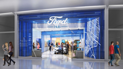 FordPass also includes the opening of FordHubs, where consumers will be able to explore the company's latest innovations, learn about its mobility services and experience exclusive events. The first of these urban storefronts opens later this year at Westfield World Trade Center in New York, followed by FordHubs in San Francisco, London and Shanghai. (Photo: Business Wire)