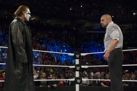Sting confronts Triple H on Monday Night RAW (Photo: Business Wire)