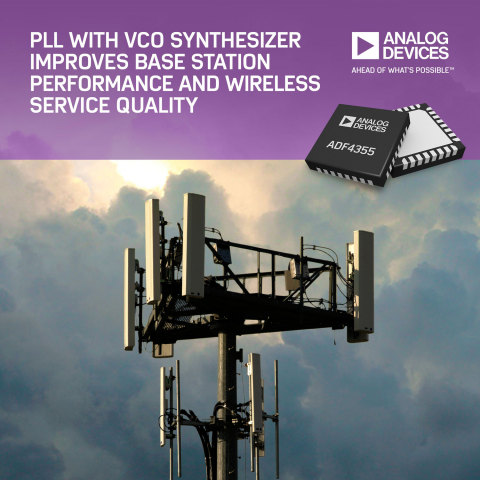 Analog Devices PLL with VCO Synthesizer Improves Base Station Performance and Wireless Service Quality (Graphic: Business Wire)