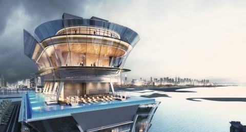 The Palm Tower's rooftop 360 degree infinity pool, restaurant and viewing deck (Photo: Business Wire)