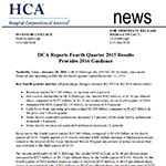 HCA Reports Fourth Quarter 2015 Results