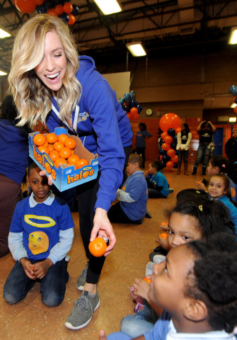 Actress, designer and mother Kristin Cavallari celebrates a day of "pure goodness" by leading a fitness activity and delivering Wonderful Halos mandarins to kids at the Boys & Girls Club of New York on Tuesday, February 2, 2016 in New York City. In its second year partnership with Boys & Girls Clubs of America, Wonderful Halos – the sweet, seedless and easy to peel snack – is donating $100,000 to support healthy lifestyle and fitness programs at Boys & Girls Clubs across the country. (Photo by Brad Barket/Getty Images for Wonderful Halos)
