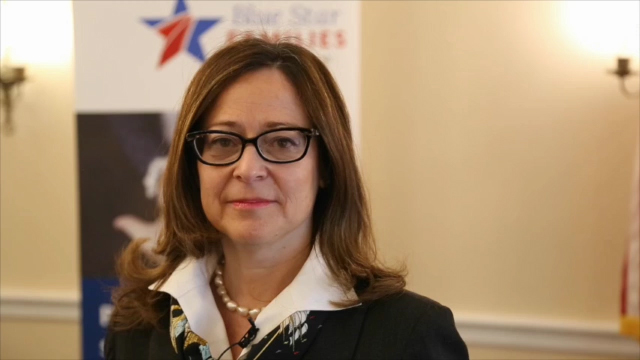 Kathy Roth-Douquet, CEO of Blue Star Families, discusses a new initiative by United Health Foundation and Blue Star Families during a forum on caregiver challenges and opportunities to train and support military caregivers (Video: Jeffrey MacMillan).