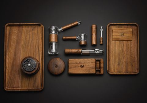 Balancing intuitive design with Jamaican-inspired accents, Marley Natural’s collection of smoking, storage and preparation accessories feature products made from sustainably grown American Black Walnut wood and heat-resistant, hand-blown glass. (Photo: Business Wire)