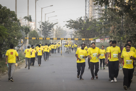 More than 2,000 Wells Fargo Enterprise Global Services (EGS) - India team members across three major cities participated in the company's fourth annual 10K Walk/Run/Ride event. (Photo: Business Wire)