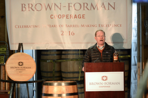 Brown-Forman Master Distiller Chris Morris talks about the rich history and importance of the Brown-Forman Cooperage. (Photo: Business Wire)