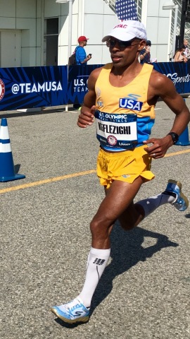 Skechers Performance Elite Athlete, Meb, Crossing the Finish Line at the U.S. Olympic Team Trials, W ... 