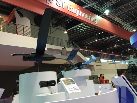 ST Aerospace Skyblade 360 UAV together with the HES Energy Systems fuel cell currently on display at the Singapore Airshow 2016 (Photo: Business Wire)