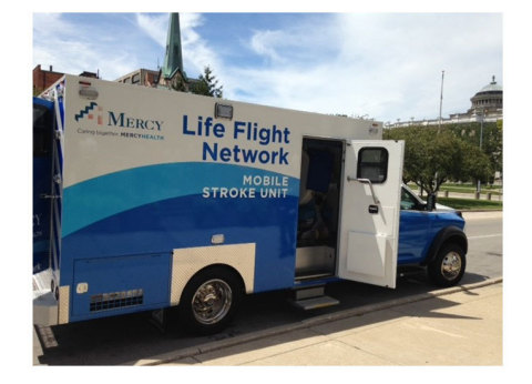 Mercy Life Flight Network Mobile Stroke Unit – administered by the Mercy St. Vincent Medical Center in Toledo, Ohio – rolled out its Samsung NeuroLogica CereTom® CT-equipped mobile stroke unit on January 19. This emergency room on wheels connects responders to specially trained vascular neurologists via telemedicine connections, offers CT scans for stroke patients on the scene and keeps clot-busting drugs on board if indicated for treatment. The mobile unit gives responders the ability to treat stroke patients more quickly than conventional means allow. (Photo: Business Wire)