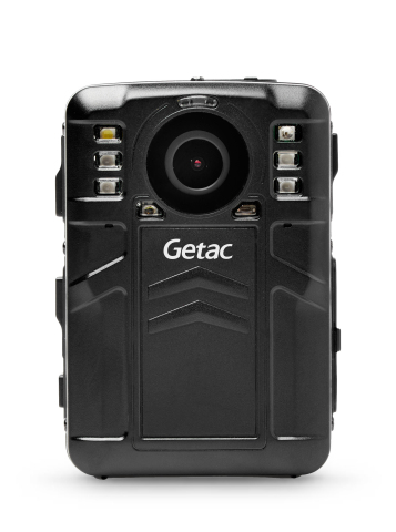 Getac’s Veretos Body Worn Camera, designed for use by law enforcement officers in the field, measures 3.3 x 2.2 x 1.1 inches, weighs just 4.8 ounces, and records video in Full HD resolution, even in nearly complete darkness (0.01 lux). (Photo: Business Wire)