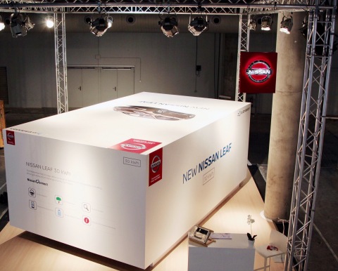 Nissan 'unboxes' its latest mobile device at the GSMA Mobile World Congress (Photo: Business Wire)