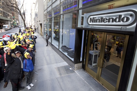 In this photo provided by Nintendo of America, fans gather for the Pokémon 20th Anniversary Fan Celebration at Nintendo NY on Feb. 27, 2016. (Photo: Business Wire)