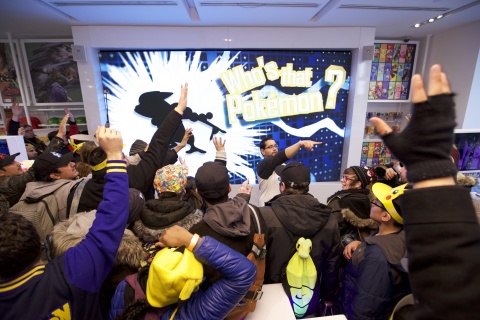 In this photo provided by Nintendo of America, fans enjoy trivia, games and giveaways at the Pokémon 20th Anniversary Fan Celebration at Nintendo NY on Feb. 27, 2016. (Photo: Business Wire)