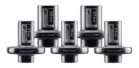 The Ingersoll Rand PowerSocket® is available in five different sizes, 17mm, 19mm, 21mm, 26mm and 27mm, to meet the standard bolt and lug nut variations from a variety of car and tire manufacturers. (Photo: Business Wire)