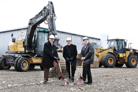 Norsk Titanium Chief Commercial Officer Chet Fuller, Chief Executive Officer Warren M. Boley Jr., and Senior Vice President of Operations Chris Bohlmann break ground on the company's new Oslo Norway facility. (Photo: Business Wire)