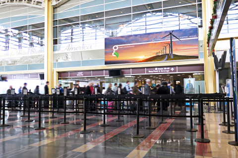 Travelers through Washington's Reagan National Airport will be greeted at security by this new 21 fo ... 