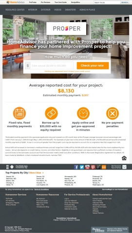 Prosper Marketplace and HomeAdvisor Bring Home Improvement Financing to Millions (Graphic: Business Wire)
