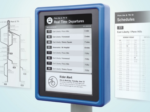 E Ink & CHK America present Digital Bus Stops, providing more flexibility to transit agencies and better information to customers.(Photo: Business Wire)