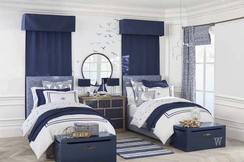 Seashore Bedroom from the Monique Lhuillier & Pottery Barn Kids collection, debuting today online and at Pottery Barn Kids stores nationwide (Photo: Business Wire)